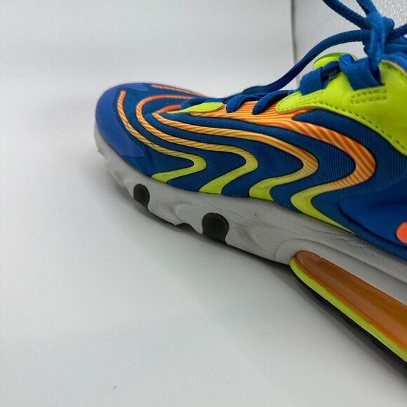 Nike Air Max 270 React ENG Shoes Mens Size 7 Blue Yellow Running - Picture 8 of 12